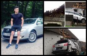 Tânărul din Suceava care a zburat cu maşina, cu 250 km/h,  prin două garduri şi a aterizat pe o casă, live pe facebook, era rupt de beat