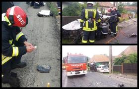 Imagini cutremurătoare ale accidentului de la Moacşa. Salvatorii aprind lumânări pentru cei doi morţi