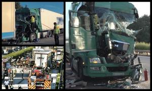Un şofer român de TIR e în stare critică, după ce a intrat în plin în semiremorca unui alt camion, în Germania. Imagini îngrozitoare (video)