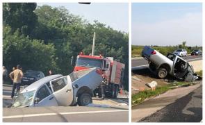 Accident groaznic pe DN5. Intervenție a elicopterului SMURD (Video)