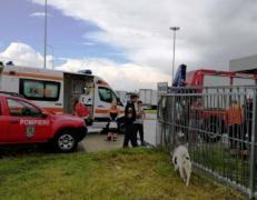 Poartă metalică de la Vama Arad, căzută peste un paznic