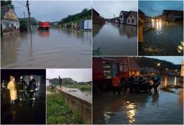 Situație critică în Ocna Sibiului, în urma inundațiilor. Cod roșu de intervenție, anunțat de autorități (Foto)