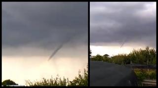 Tornadă în Constanţa. Imagini spectaculaose surprinse astăzi la Medgidia