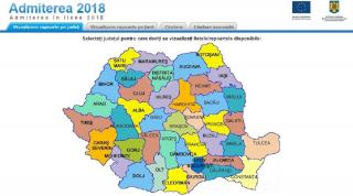 Harta cu judeţe la admitere liceu 2018