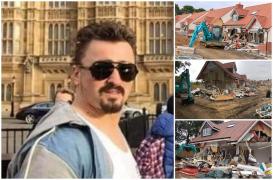 El e românul de 31 de ani care a distrus cu excavatorul 5 case noi la Londra, în valoare de 4 milioane de lire sterline