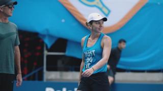 Simona Halep pe teren la US Open