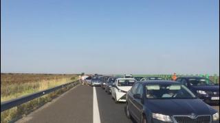 Mașini blocate în coloană pe Autostrada A3
