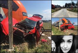 O elevă la școala de șoferi a murit strivită de tren după ce mașina ei s-a blocat pe linia de cale ferată. Instructorul a sărit înainte de impact (Video)