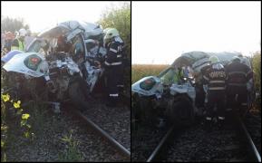 Impact devastator în Timiș! Un tânăr de 29 de ani a murit după ce mașina lui a fost izbită de tren și târâtă 300 de metri