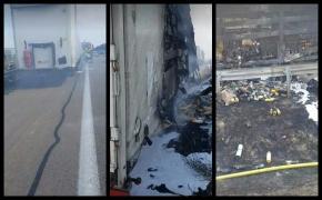 Zeci de şoferi români de TIR au trecut nepăsători pe lângă un camion în flăcări: "Să vă fie ruşine!"