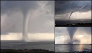 Trombă gigantică la Pantelleria, în Italia