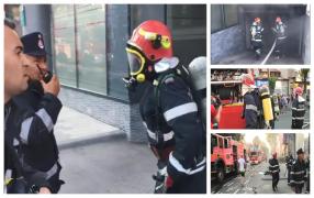 Incendiu puternic la sediul Serviciului Public de Impozite şi Taxe din Constanţa. 25 de pompieri au intervenit