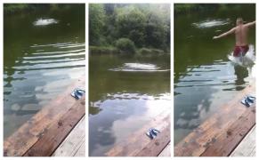 Momentul în care un tânăr a murit înecat într-un lac din Sovata