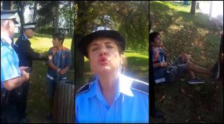 Un poliţist local loveşte cu pumnul şi încătuşează un băiat prins la pescuit, în parcul IOR. "Bre, de ce dai, bre?"