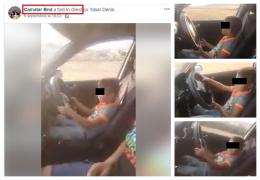 Copil de 7 ani la volan, Live pe Facebook, cu manele la maxim. Băiatul nici măcar nu vede pe unde merge (Video)