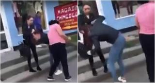 Bătaie cruntă între eleve la Oneşti, în plină stradă. O fată este trasă de păr şi lovită cu furie de două colege