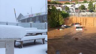 Zăpadă şi inundaţii în nordul Italiei