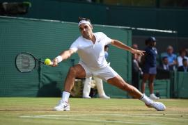 Roger Federer, meci pe terenul de iarbă de la Wimbledon