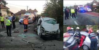 Primele imagini de la cumplitul accident din Gorj, la Buduhala. Sunt 11 victime, după un impact teribil