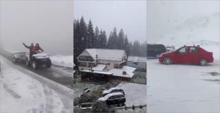 Strat de zapadă de 18 centimetri la Bâlea Lac! Iarnă în toată regula la munte, la peste 2.000 de metri altitudine