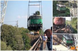 Locomotiva GFR deraiata la Craiova a fost coborata