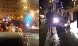 Puşti la volan fugărit de poliţie, în Capitală. Băiatul de 17 ani, băut şi fără permis, a intrat cu maşina într-o fântână, pe Calea Moşilor