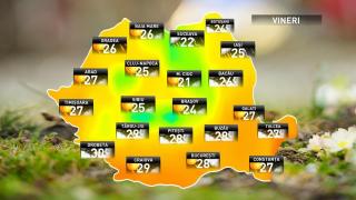 Prognoza meteo pentru vineri, 7 septembrie