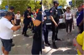 Protestatari romani, alungati de politisti la Madrid