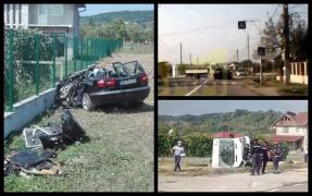 Video cu momentul impactului mortal dintre o camionetă şi un autoturism, la Buzeşti, în Maramureş