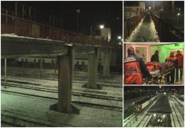 O tanara de 17 ani a cazut de pe pasarela din gara din Simeria