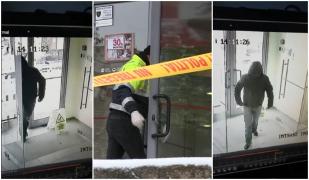 Primele imagini de la jaful dintr-o bancă din Craiova