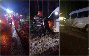Accident cu un microbuz cu pasageri pe A1, din cauza unui copac prăbuşit