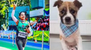 Sportiva a găsit cățelul în timpul cursei și a hotărât să îl salveze