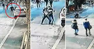 Momentul arestării atacatorului de către jandarmi