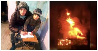 Andrei şi Nicuşor, doi copii din Bacău, au rămas fără casă în mijlocul iernii