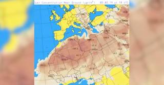 Hartă cu valul de praf saharian peste România