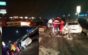 Șoferul de 19 ani care a spulberat cu Mercedesul un polițist, venit la un alt accident, pe A1, are permis de doar 6 luni