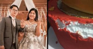 Mireasa a aflat că tortul ei de nuntă e făcut din polistiren