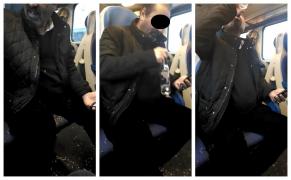 Călătorii din trenul Bucureşti - Roşiorii de Vede, oripilaţi de comportamentul unui bărbat (Video)