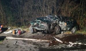 Locul accidentului provocat de șoferul băut în Hunedoara