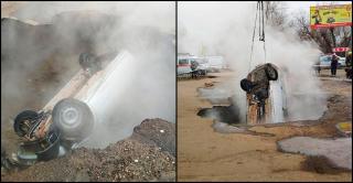 Doi ruși, fierți de vii după ce au căzut cu mașina într-o groapă cu apă clocotită