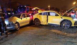 Lamborghini Urus distrus într-un accident în Bucureşti