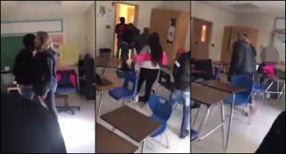 O profesoară a fost filmată în timp ce se bate parte în parte cu un elev de 16 ani