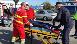 Poliţist pe motocicletă, spulberat într-o intersecţie, la Constanţa