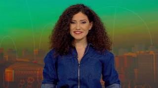 Prezentatoarea Horoscopului, Nadina Zissu, în platoul Observator