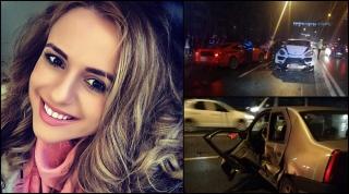 Trei maşini au fost implicate în carambol, inclusiv un Porsche Cayenneîn care se afla Alexandra Penescu.