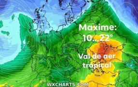 Miercuri, vom avea temperaturi cu 15 grade mai ridicate faţă de normal