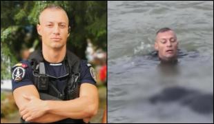 El este jandarmul care a salvat o tânără mămică de la înec, în Arad