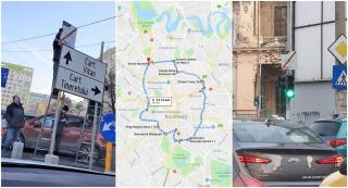 Indicatoare care delimitează zona Oxigen din Capitală