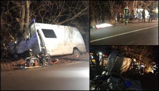 Un mcrobuz plin cu români care se întorceau acasă de Sărbători s-a făcut praf într-un copac, în Neamţ